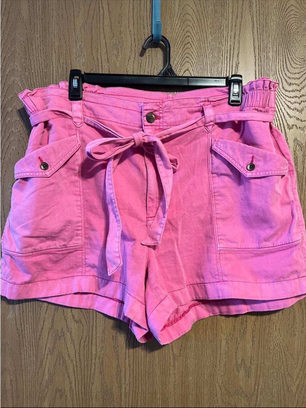 Old Navy Dragonfruit Pink Cargo Utility Shorts Size 2X Stretchy & Tie Waist
